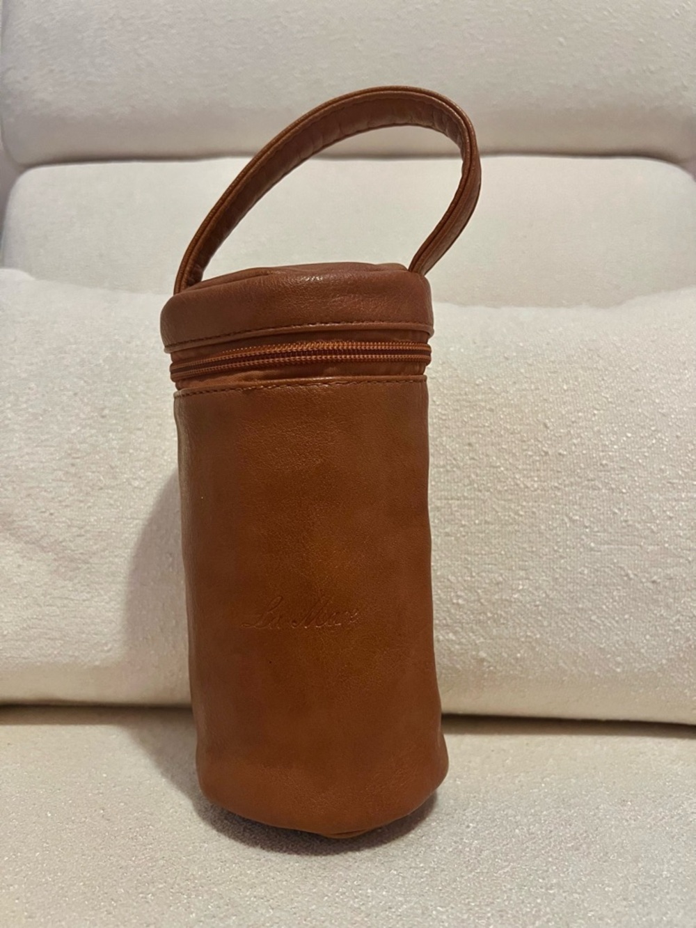 La Mare Insulated Brown Faux Leather Travel Bottle Holder